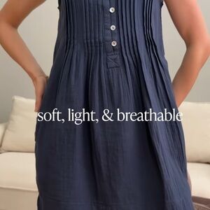 Sonoma Gray and White Striped Dress